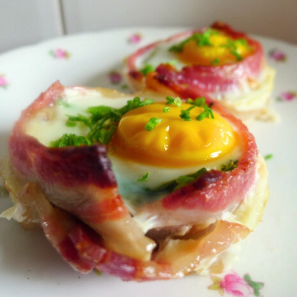 Eggs in a Bacon Nest